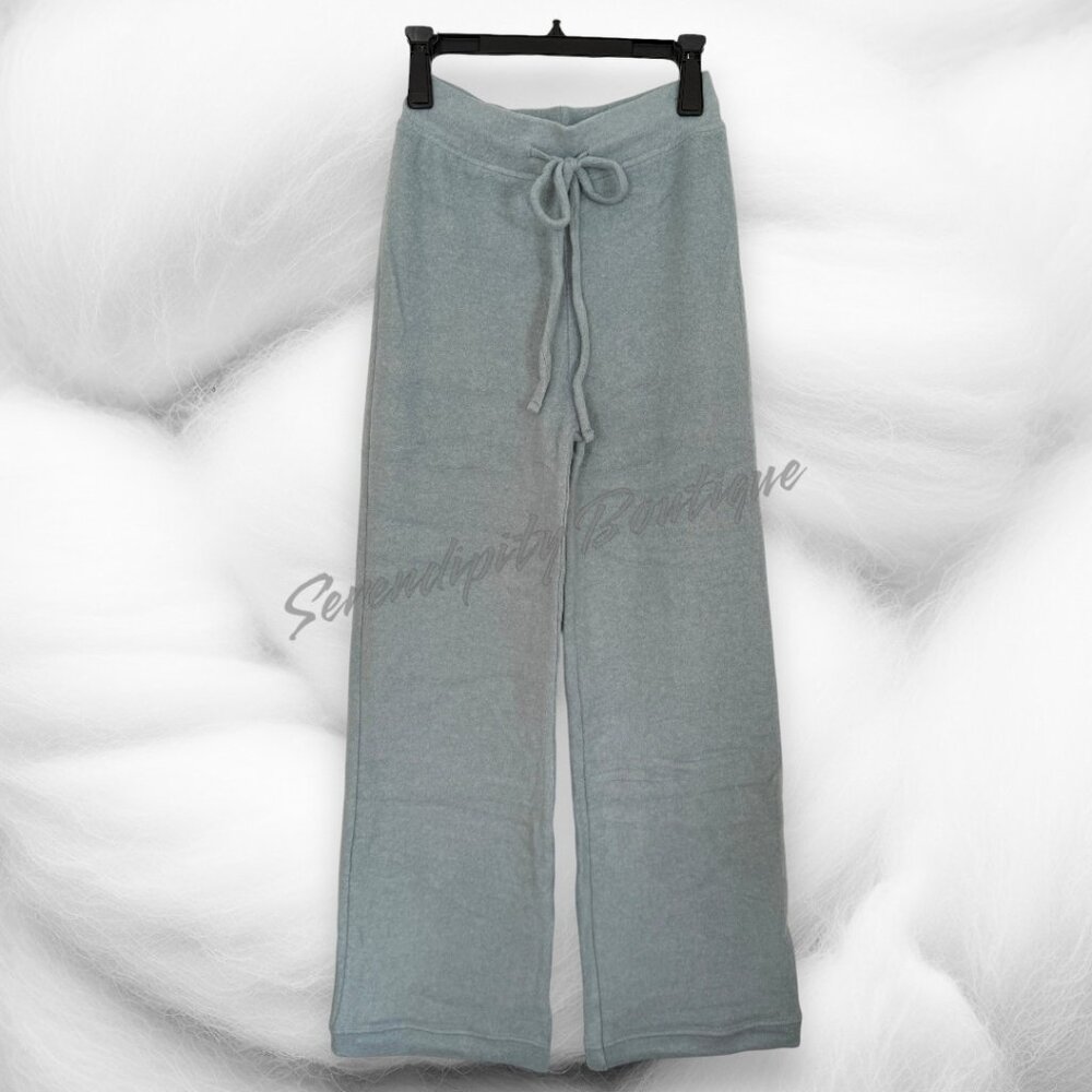 Zenana Fuzzy Soft Fleece High Rise Wide Flare Leg  Lightweight Cozy Lounge Pants - Picture 3 of 11